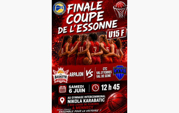 Finale coupe de l'Essonne U15F samedi 6 Juin à 12h45 à Mennecy