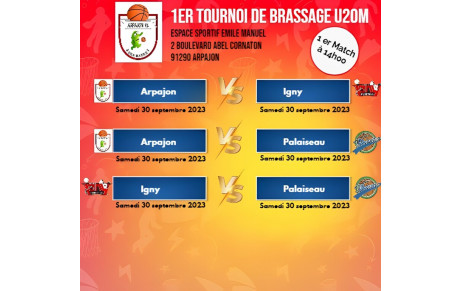 1 er Tournoi de brassage U20M Match à domicile venez nombreux !!!