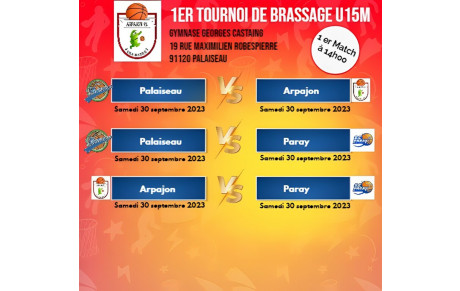 1 er Tournoi de brassage  U15M